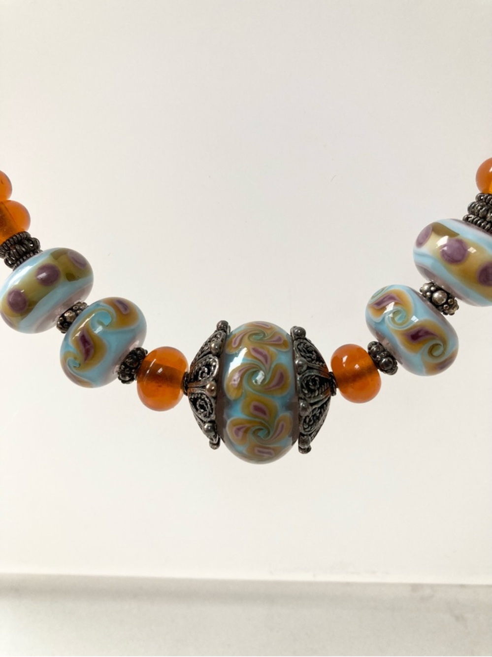 Hand-Blown Glass Bead Necklace from The Crafty Yankee in Lexington, MA
